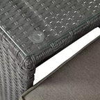 Divanetto modulare da interni/esterni Emma e Oliver con pouf e tavolino con ripiano in vetro