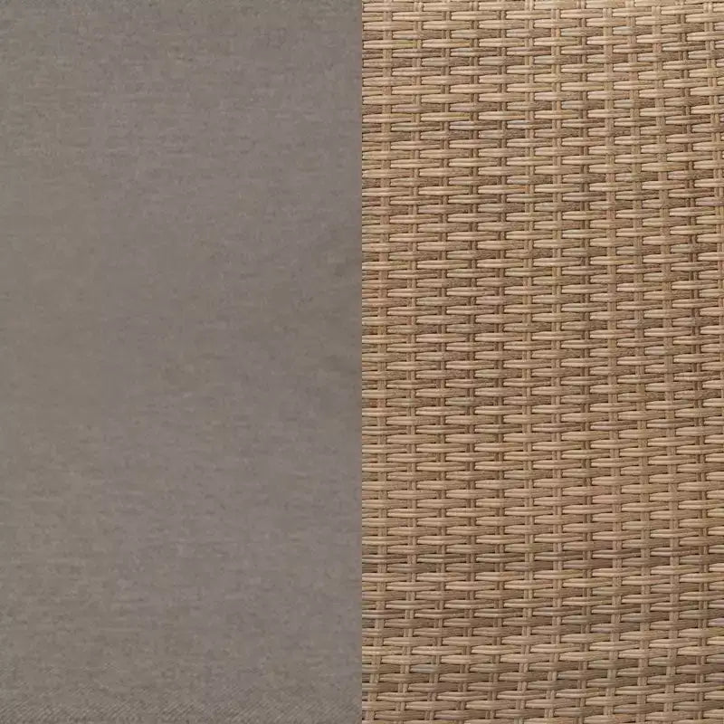Divanetto modulare da interni/esterni Emma e Oliver con pouf e tavolino con ripiano in vetro