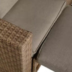 Divanetto modulare da interni/esterni Emma e Oliver con pouf e tavolino con ripiano in vetro