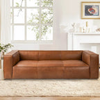UR livingroom Full Aniline Leather Sofa Modern Genuine Leather Sofa Couch for Living Room - 100W x 43D x 26.25H