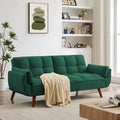 Divano letto futon in velluto verde / grigio chiaro / giallo / grigio scuro / beige, schienale regolabile, 2 posti