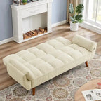 Divano letto futon in velluto verde / grigio chiaro / giallo / grigio scuro / beige, schienale regolabile, 2 posti