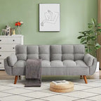 Divano letto futon in velluto verde / grigio chiaro / giallo / grigio scuro / beige, schienale regolabile, 2 posti