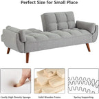 Divano letto futon in velluto verde / grigio chiaro / giallo / grigio scuro / beige, schienale regolabile, 2 posti