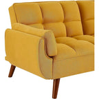 Divano letto futon in velluto verde / grigio chiaro / giallo / grigio scuro / beige, schienale regolabile, 2 posti