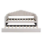 Divano letto singolo in velluto con letto estraibile/2 cassetti e porte di ricarica USB 4Q - ModernLuxe