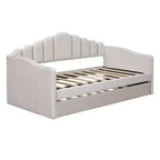 Divano letto singolo in velluto con letto estraibile/2 cassetti e porte di ricarica USB 4Q - ModernLuxe