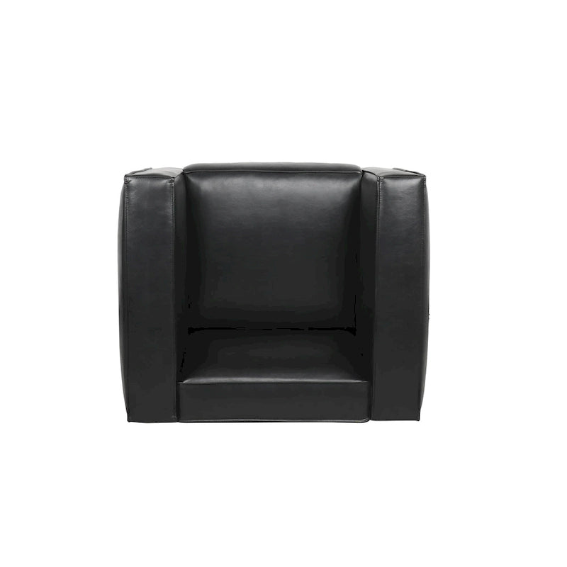 Poltrona Club Tuxedo in similpelle – Gambe noce scuro, Seduta singola