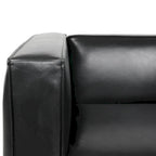 Poltrona Club Tuxedo in similpelle – Gambe noce scuro, Seduta singola