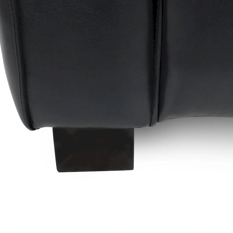Poltrona Club Tuxedo in similpelle – Gambe noce scuro, Seduta singola