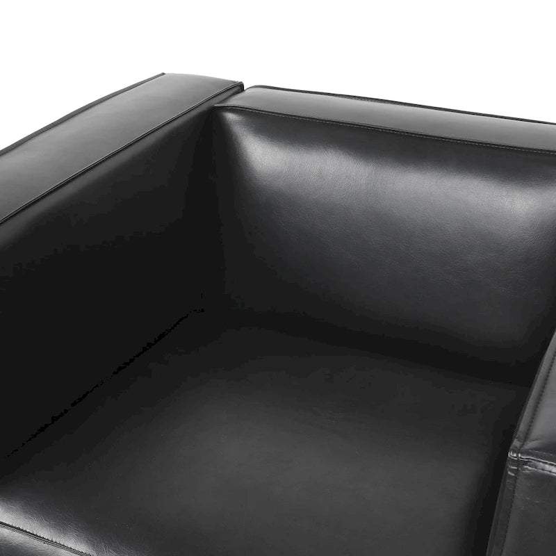 Poltrona Club Tuxedo in similpelle – Gambe noce scuro, Seduta singola