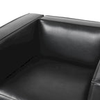 Poltrona Club Tuxedo in similpelle – Gambe noce scuro, Seduta singola