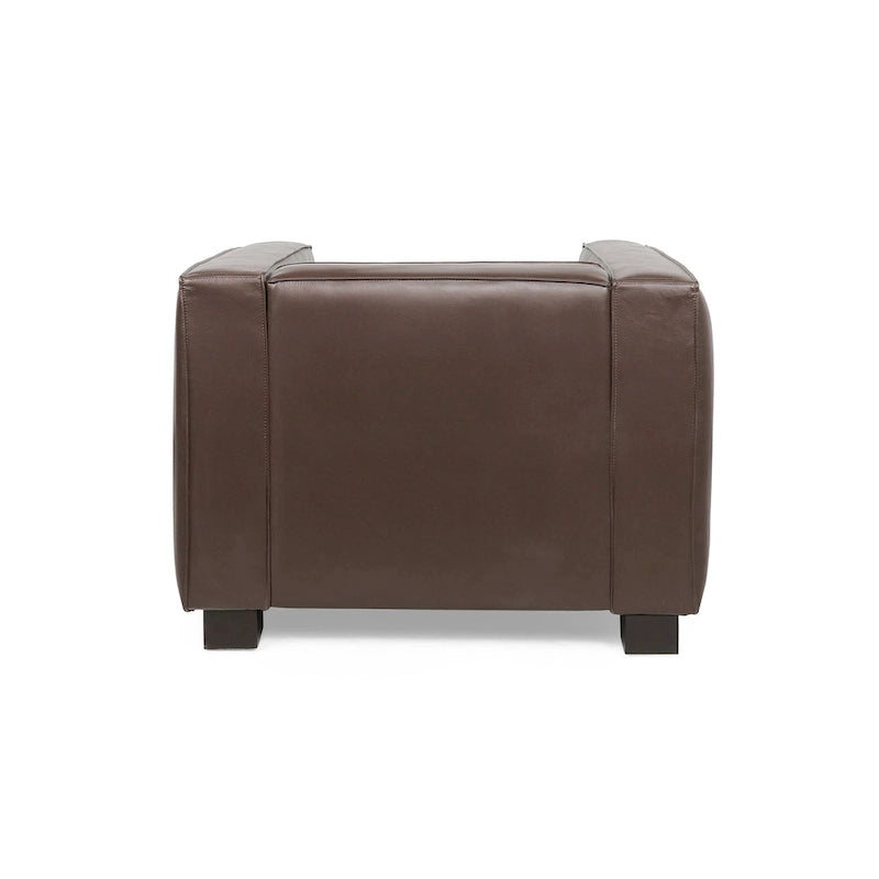 Poltrona Club Tuxedo in similpelle – Gambe noce scuro, Seduta singola