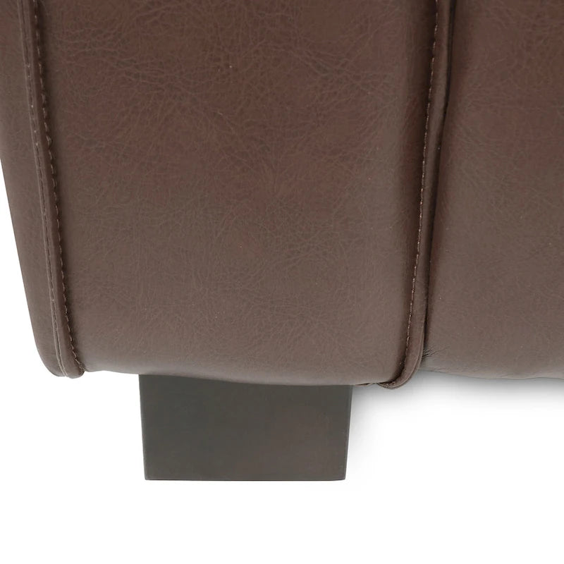 Poltrona Club Tuxedo in similpelle – Gambe noce scuro, Seduta singola