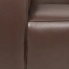 Poltrona Club Tuxedo in similpelle – Gambe noce scuro, Seduta singola