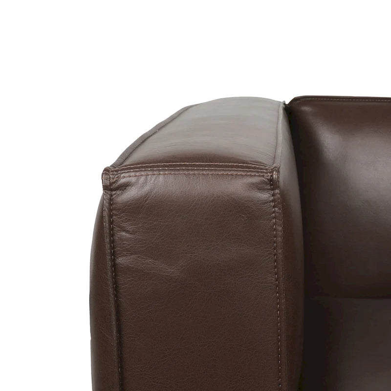 Poltrona Club Tuxedo in similpelle – Gambe noce scuro, Seduta singola