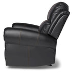 Poltrona club reclinabile a slitta in similpelle PU, Marrone/Nero, 1 posto