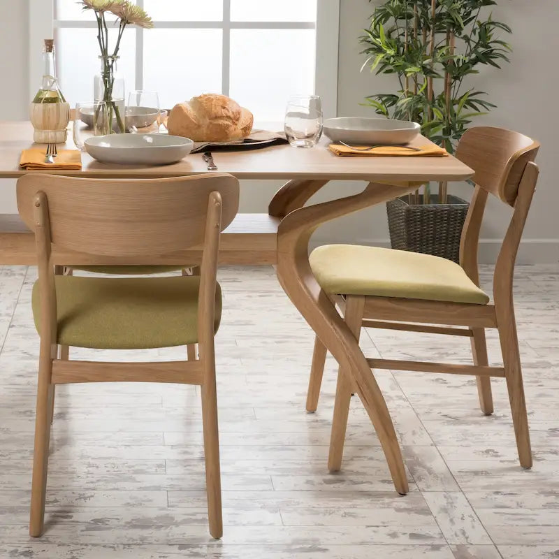 Sedie da pranzo in legno con rivestimento in tessuto (set da 2) di Christopher Knight