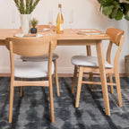 Sedie da pranzo in legno con rivestimento in tessuto (set da 2) di Christopher Knight