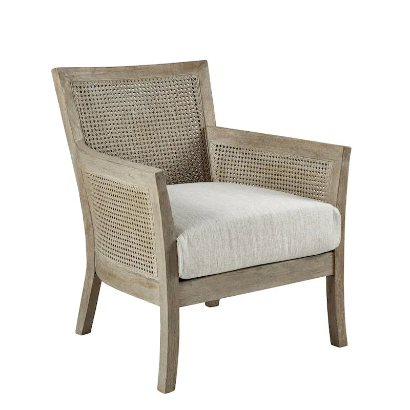 Poltrona singola accent con schienale in canna color crema/sabbia/nera