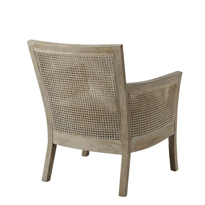 Poltrona singola accent con schienale in canna color crema/sabbia/nera