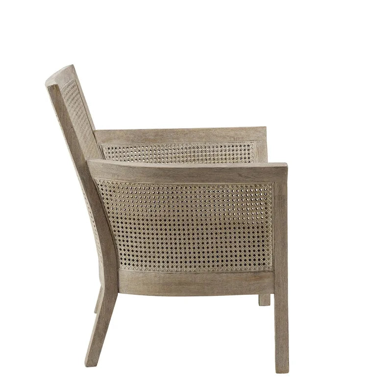 Poltrona singola accent con schienale in canna color crema/sabbia/nera