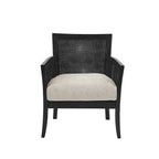 Poltrona singola accent con schienale in canna color crema/sabbia/nera