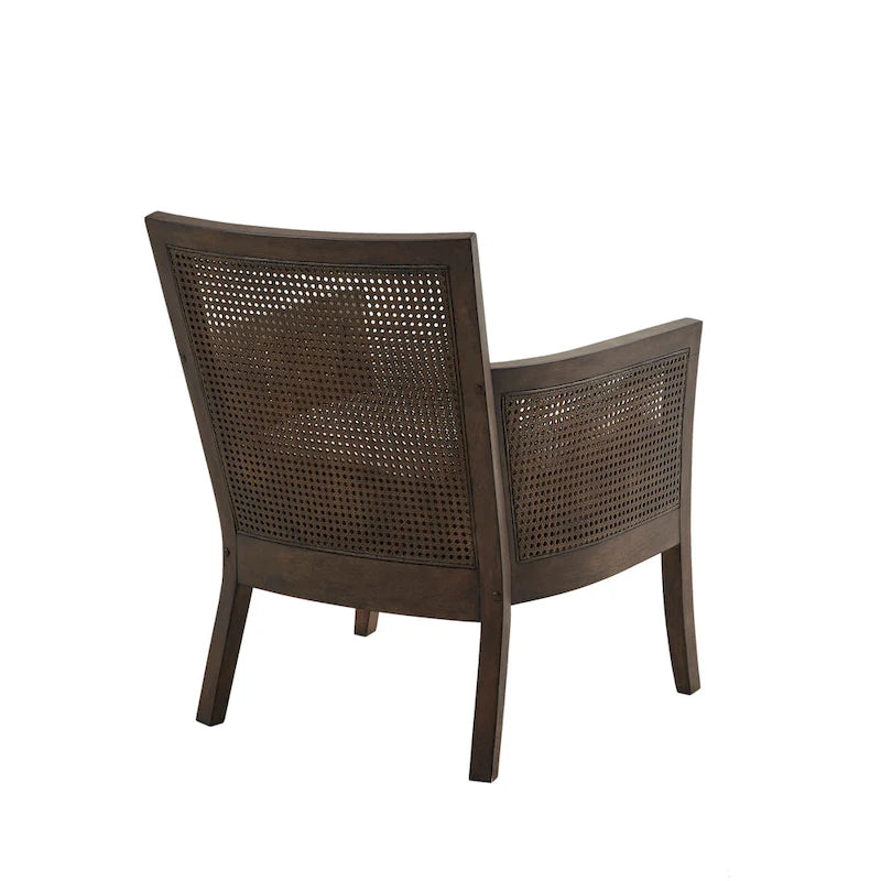 Poltrona singola accent con schienale in canna color crema/sabbia/nera