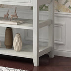Console Table con 4 Cassetti e Ripiani Aperti – Marrone Lavato / Beige, MDF