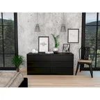 Nero / Bianco / Grigio chiaro / Rovere chiaro — Cassettiera a 6 cassetti, 1 persona