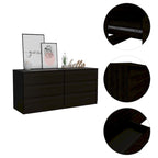 Nero / Bianco / Grigio chiaro / Rovere chiaro — Cassettiera a 6 cassetti, 1 persona