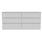 Nero / Bianco / Grigio chiaro / Rovere chiaro — Cassettiera a 6 cassetti, 1 persona