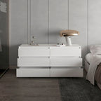 Nero / Bianco / Grigio chiaro / Rovere chiaro — Cassettiera a 6 cassetti, 1 persona