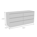 Nero / Bianco / Grigio chiaro / Rovere chiaro — Cassettiera a 6 cassetti, 1 persona