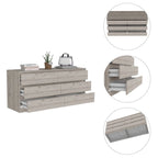 Nero / Bianco / Grigio chiaro / Rovere chiaro — Cassettiera a 6 cassetti, 1 persona