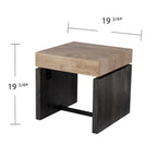 Tavolino da salotto quadrato con finitura in legno impiallacciato nero/naturale, 1 persona