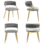 Sedia da pranzo in velluto grigio / viola / nero / blu navy / avorio / verde scuro, set da 4