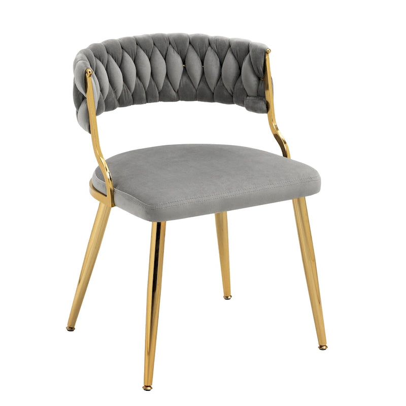 Sedia da pranzo in velluto grigio / viola / nero / blu navy / avorio / verde scuro, set da 4