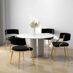 Sedia da pranzo in velluto grigio / viola / nero / blu navy / avorio / verde scuro, set da 4