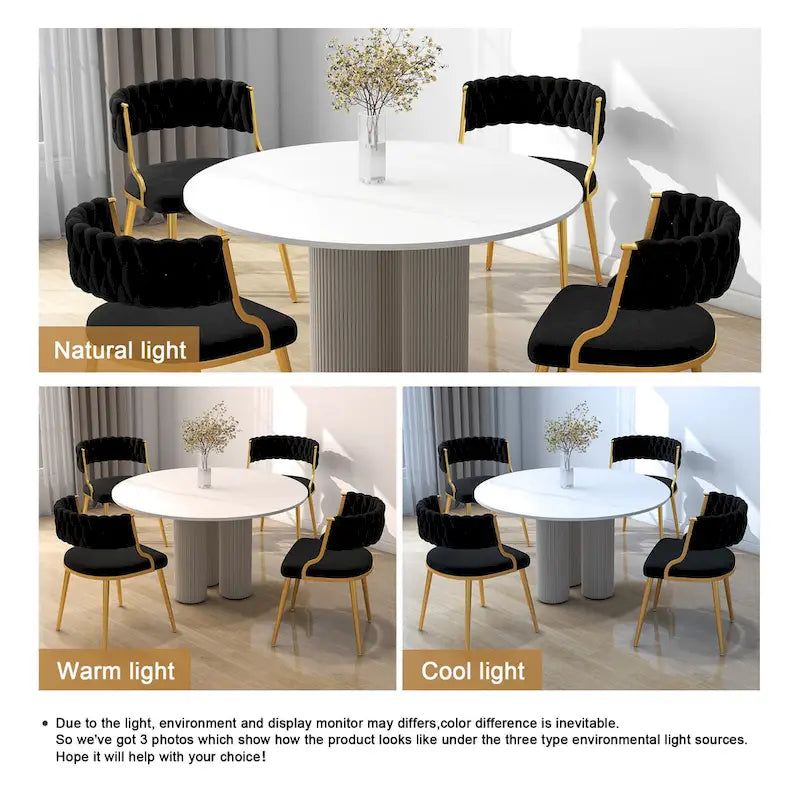 Sedia da pranzo in velluto grigio / viola / nero / blu navy / avorio / verde scuro, set da 4