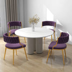 Sedia da pranzo in velluto grigio / viola / nero / blu navy / avorio / verde scuro, set da 4