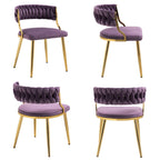 Sedia da pranzo in velluto grigio / viola / nero / blu navy / avorio / verde scuro, set da 4