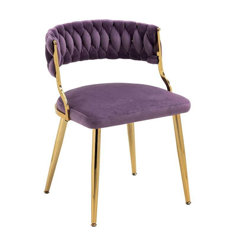 Sedia da pranzo in velluto grigio / viola / nero / blu navy / avorio / verde scuro, set da 4