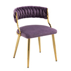 Sedia da pranzo in velluto grigio / viola / nero / blu navy / avorio / verde scuro, set da 4