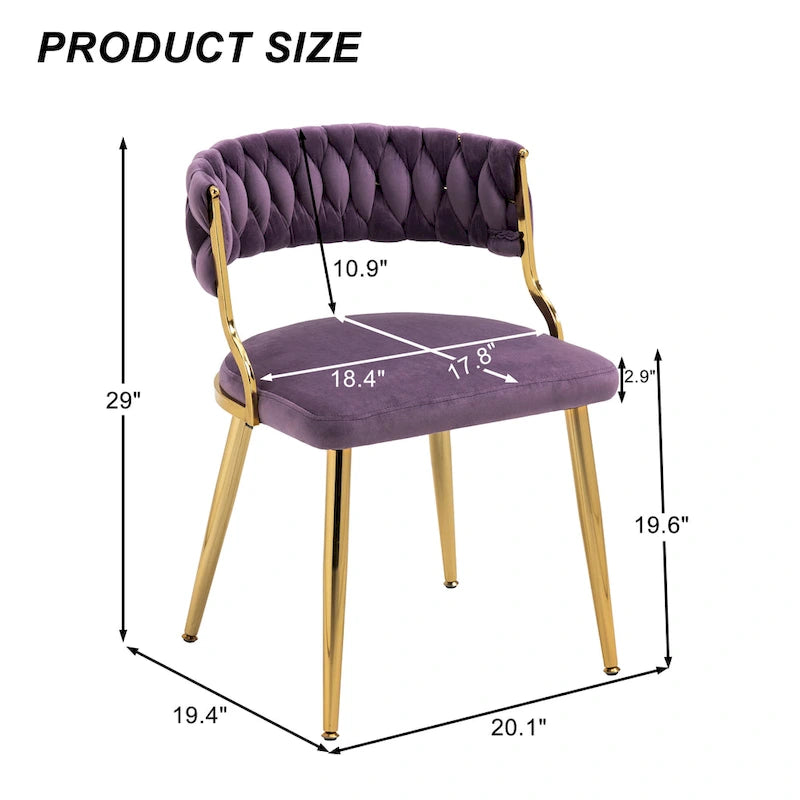 Sedia da pranzo in velluto grigio / viola / nero / blu navy / avorio / verde scuro, set da 4