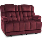 Divanetto Reclinabile Elettrico 2 Posti in Tessuto Rosso/Grigio/Beige/Blu/Marrone con Funzione Massaggio e Riscaldamento