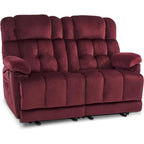 Divanetto Reclinabile Elettrico 2 Posti in Tessuto Rosso/Grigio/Beige/Blu/Marrone con Funzione Massaggio e Riscaldamento