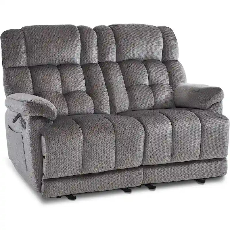 Divanetto Reclinabile Elettrico 2 Posti in Tessuto Rosso/Grigio/Beige/Blu/Marrone con Funzione Massaggio e Riscaldamento