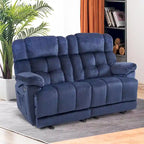 Divanetto Reclinabile Elettrico 2 Posti in Tessuto Rosso/Grigio/Beige/Blu/Marrone con Funzione Massaggio e Riscaldamento