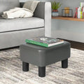 Poggiapiedi Pouf Contenitore in Similpelle PU Grigio/Grigio Scuro/Marrone, Rettangolare, 1 Persona